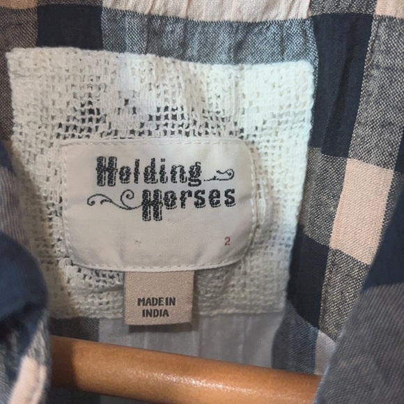 HOLDING HORSES Anthropologie Sunlit Plaid Tunic sz 2 - Picture 3 of 5